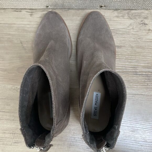 STEVE MADDEN Legally Brown Suede Back Zip Ankle Booties Boots Women's Size 9.5M - Picture 5 of 7